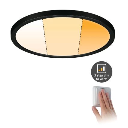 Paulmann 93102 - Faretto LED 16W IP44 dimmerabile per bagno AREO 230V 2000/3000/4000K Ø 23 cm nero