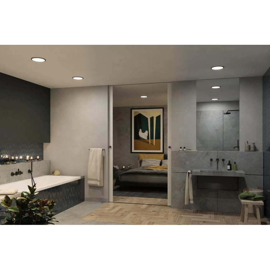 Paulmann 93102 - LED/16W IP44 Faretto da incasso per bagno AREO 230V 2000/3000/4000K Ø 23 cm nero