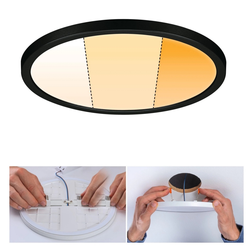Paulmann 93102 - LED/16W IP44 Faretto da incasso per bagno AREO 230V 2000/3000/4000K Ø 23 cm nero