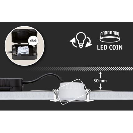 Paulmann 93462 - SET 3xLED/6W IP44 Lampada da incasso per bagno NOVA 230V