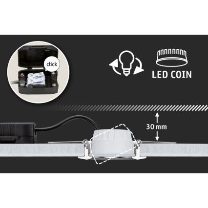 Paulmann 93483 - SET 3xLED/6,5W IP23 Faretto da incasso bagno dimmerabile NOVA 230V