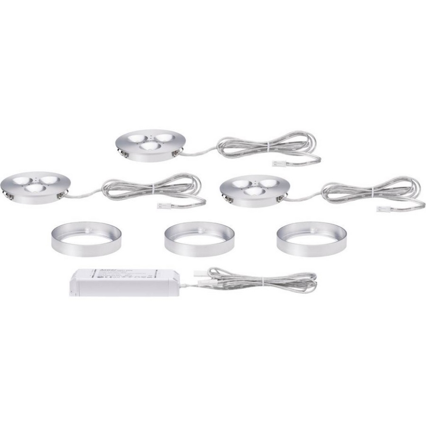 Paulmann 93546 - KIT 3x Lampada LED da incasso PLANE 3xLED/3W/230V