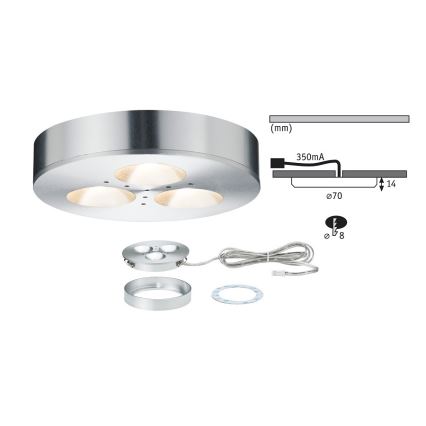 Paulmann 93546 - KIT 3x Lampada LED da incasso PLANE 3xLED/3W/230V