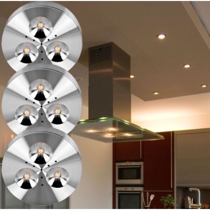 Paulmann 93546 - KIT 3x Lampada LED da incasso PLANE 3xLED/3W/230V