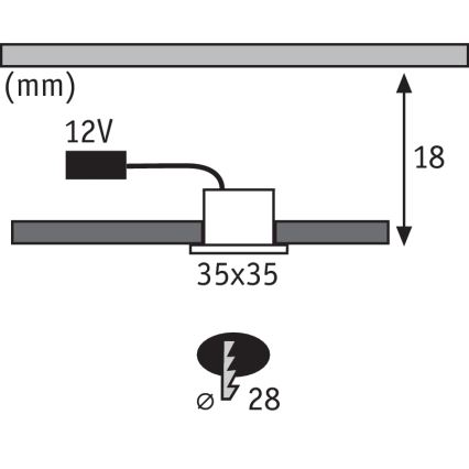 Paulmann 93587 - KIT 5x Lampada LED da incasso 5xLED/0,4W/12V/230V 2700K
