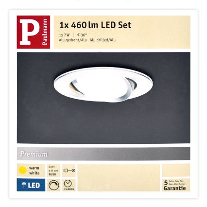 Paulmann 93602 - LED GU10/7W IP23 Lampada da incasso da bagno dimmerabile NOVA 230V