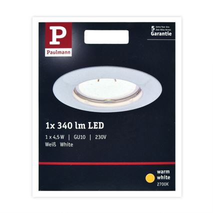 Paulmann 93658 - LED-GU10/4,5W Lampada da incasso 230V