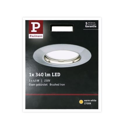 Paulmann 93659 - LED GU10/4,5W Luce da incasso COIN 230V