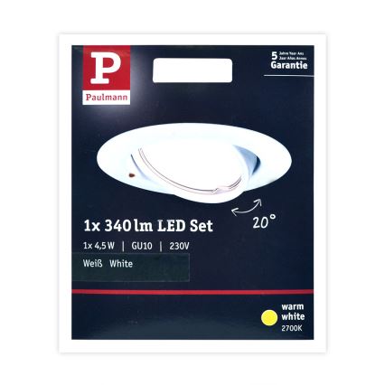 Paulmann 93848 - LED-GU10/4,5W Lampada da incasso 230V