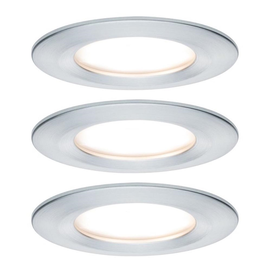 Paulmann 93897 - SET 3x LED/6,8W IP44 Lampada da incasso per bagno COIN 230V