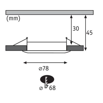 Paulmann 93897 - SET 3x LED/6,8W IP44 Lampada da incasso per bagno COIN 230V