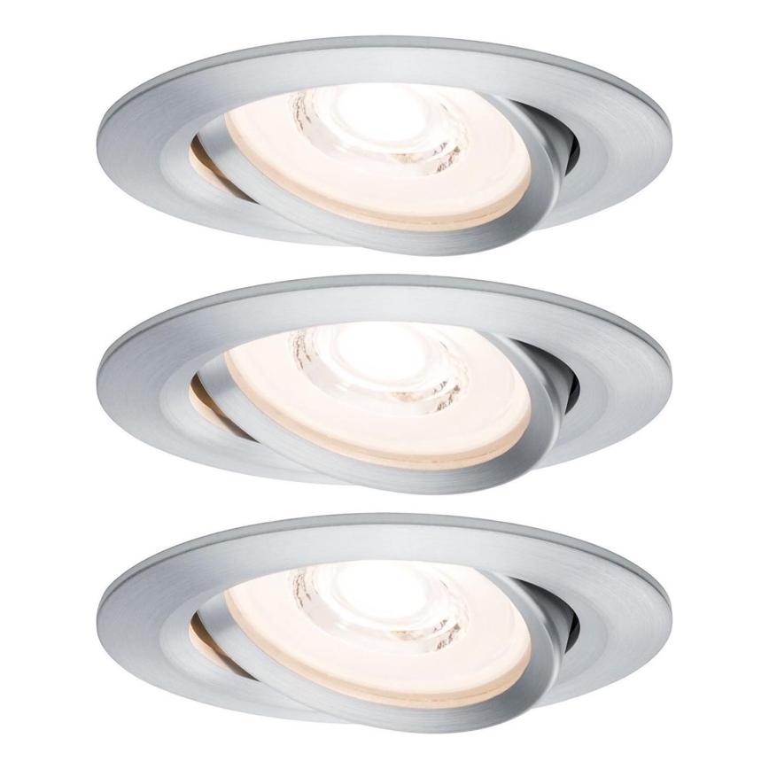 Paulmann 93943 - Set di 3 faretti da incasso LED/6,8 W IP23 dimmerabili COIN 230 V