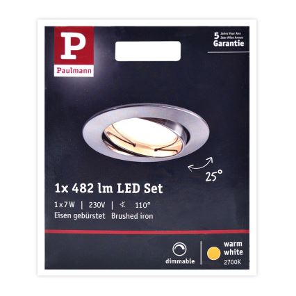 Paulmann 93963 - LED/7W IP23 Plafoniera dimmerabile da bagno COIN 230V