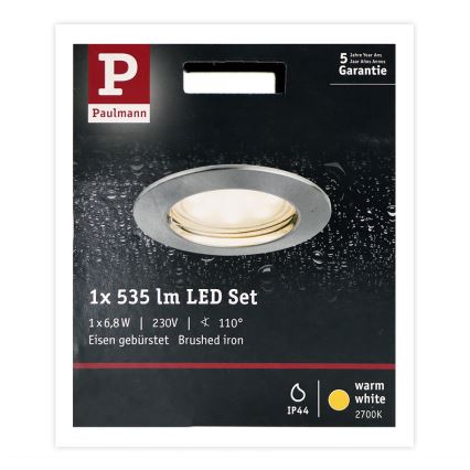 Paulmann 93975 - LED/6,8W IP44 Luce da incasso bagno COIN 230V