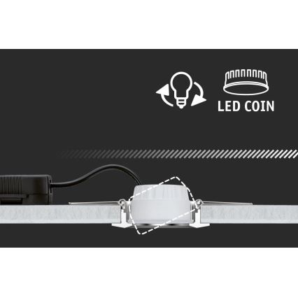 Paulmann 93976 - SET 3xLED/6,8W IP44 Lampada da incasso per bagno COIN 230V