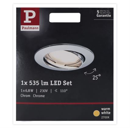 Paulmann 93981 - LED/6,8W IP23 Lampada da incasso bagno COIN 230V