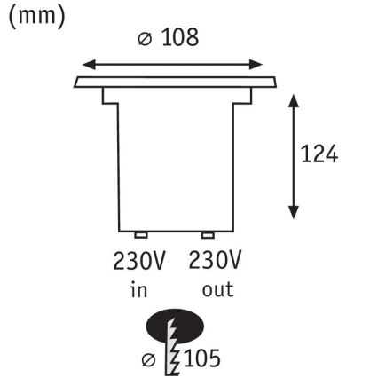 Paulmann 93992 - LED GU10/3,5W IP67 Faretto incasso da esterno SPECIAL 230V