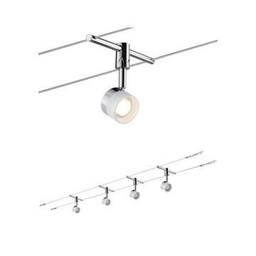 Paulmann 94080 - SET 4xLED/4,8W Faretto per sistema a cavi STAGE 230V cromo lucido