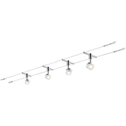 Paulmann 94080 - SET 4xLED/4,8W Faretto per sistema a binario STAGE 230V cromo lucido