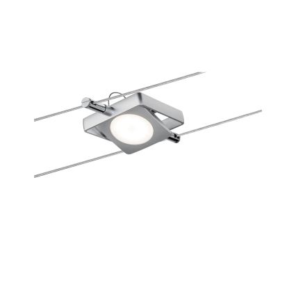 Paulmann 94107 - Set 4 faretti LED da 4,3 W per sistema a cavo MAC 230 V, finitura cromo satinato