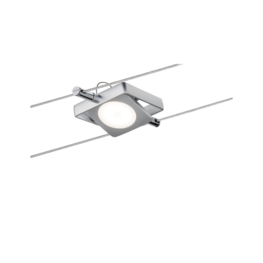 Paulmann 94107 - Set 4 faretti LED da 4,3 W per sistema a cavo MAC 230 V, finitura cromo satinato