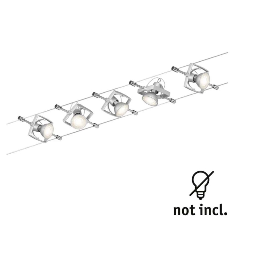 Paulmann 94133 - Set 5xGU5,3/10W, sistema completo a cavo MAC 230V, cromo opaco