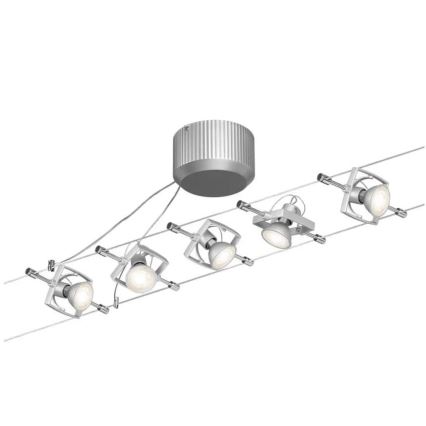 Paulmann 94133 - Set 5xGU5,3/10W, sistema completo a cavo MAC 230V, cromo opaco