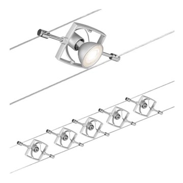 Paulmann 94133 - Set 5xGU5,3/10W, sistema completo a cavo MAC 230V, cromo opaco