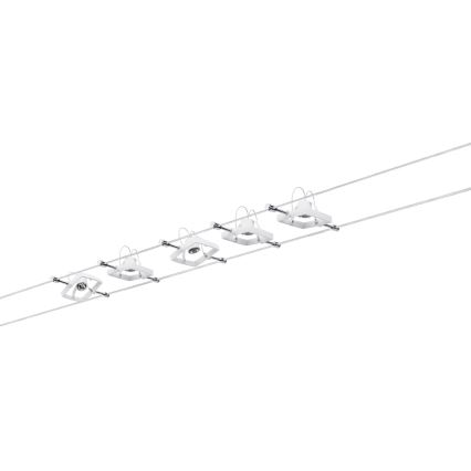 Paulmann 94134 - SET 5x GU5,3/10W Sistema a cavo completo MAC 230V bianco