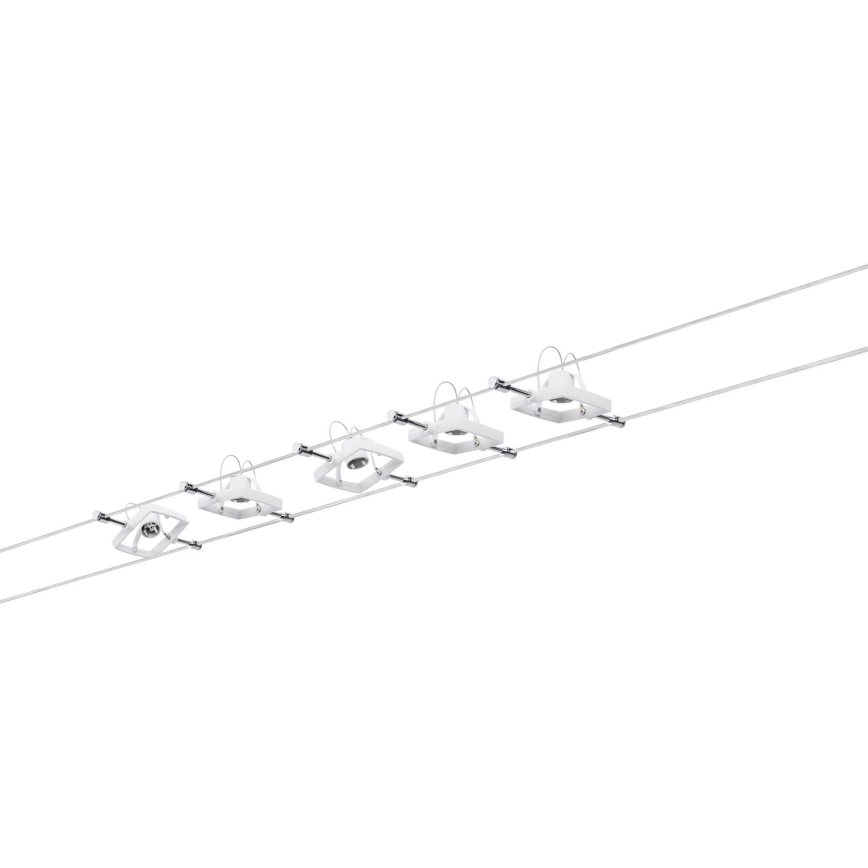 Paulmann 94134 - SET 5x GU5,3/10W Sistema a cavo completo MAC 230V bianco
