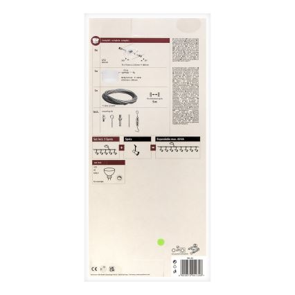 Paulmann 94134 - SET 5x GU5,3/10W Sistema a cavo completo MAC 230V bianco