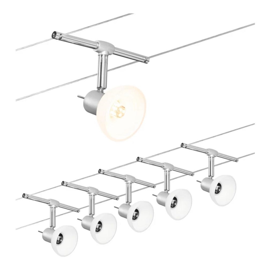 Paulmann 94136 - SET 5xGU5,3/10W Faretto per sistema a binario SHEELA 230V cromo lucido