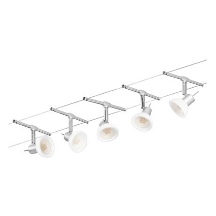 Paulmann 94136 - SET 5xGU5,3/10W Sistema completo a cavo SHEELA 230V, cromo lucido