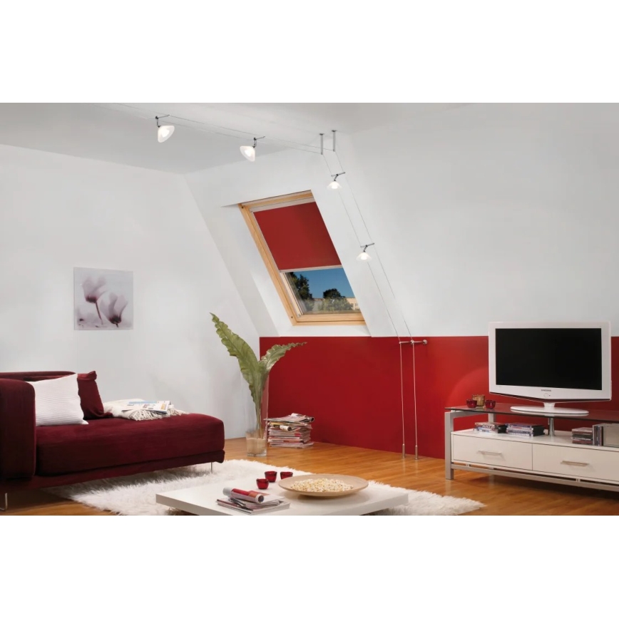 Paulmann 94138 - 1xGU4/10W Faretto per sistema a cavo COLMAR 12V bianco/cromo lucido