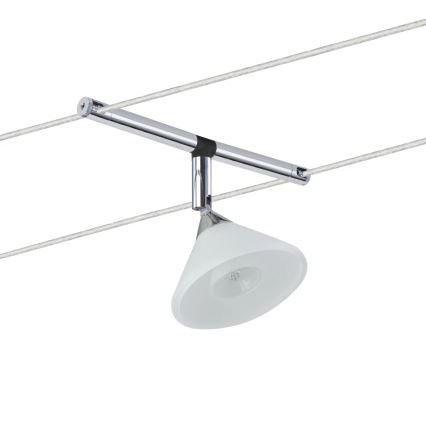 Paulmann 94138 - 1xGU4/10W Faretto per sistema a cavo COLMAR 12V bianco/cromo lucido