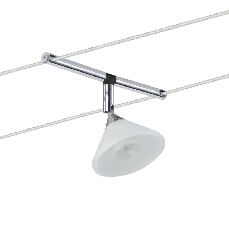 Paulmann 94138 - 1xGU4/10W Faretto per sistema a cavo COLMAR 12V bianco/cromo lucido