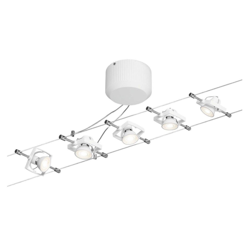 Paulmann 94149 - SET 5xGU5,3/10W Faretto per sistema a cavi TECH 230V bianco