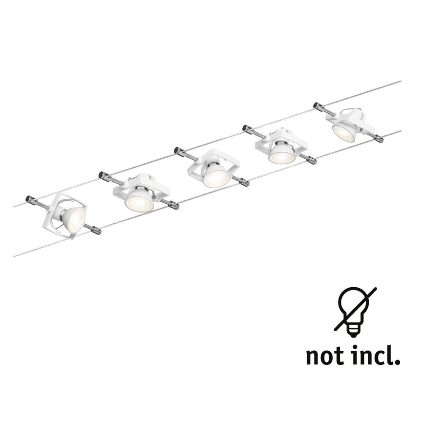 Paulmann 94149 - SET 5xGU5,3/10W Faretto per sistema a cavi TECH 230V bianco