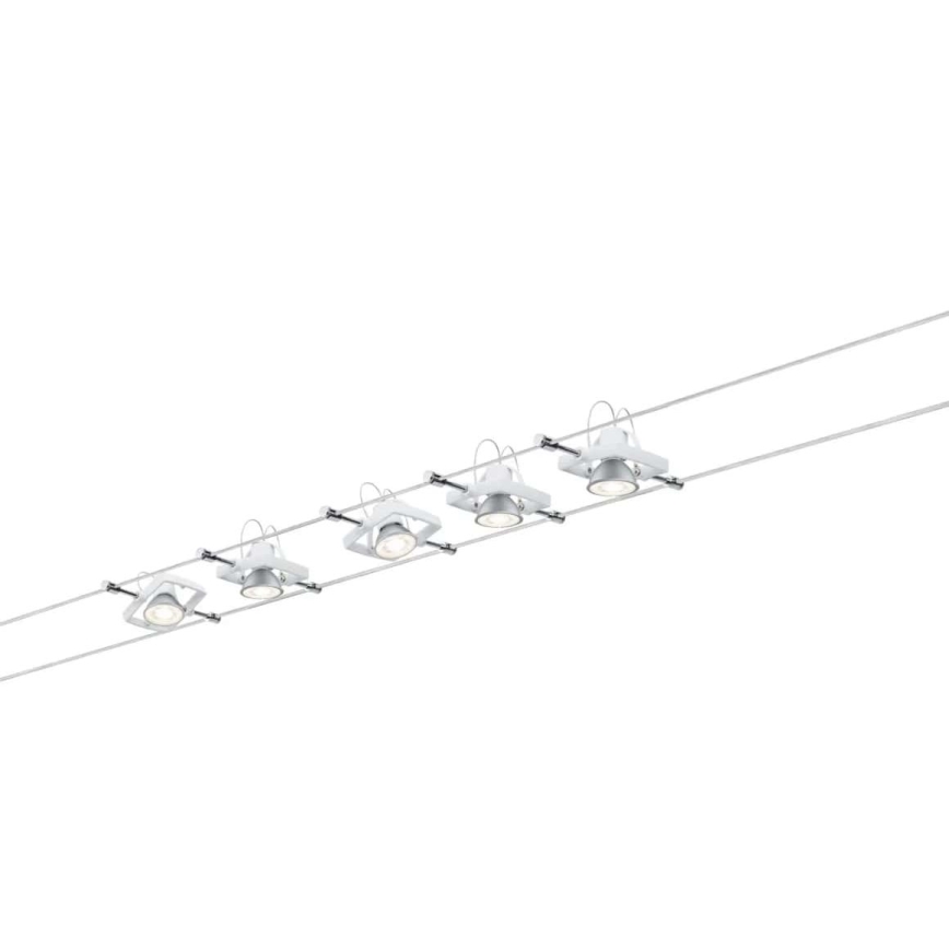 Paulmann 94149 - SET 5xGU5,3/10W Faretto per sistema a cavi TECH 230V bianco