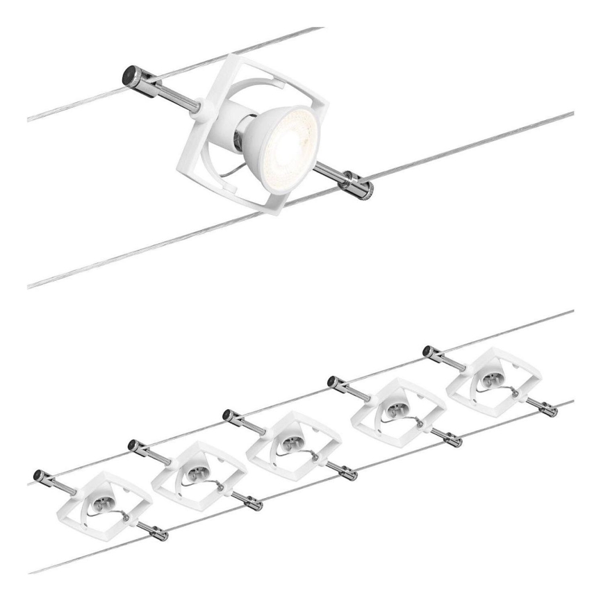 Paulmann 94149 - SET 5xGU5,3/10W Faretto per sistema a cavi TECH 230V bianco