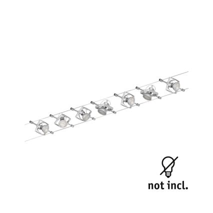 Paulmann 94152 - Set completo 7x GU5,3/10W, sistema a cavo MAC 230V, cromo opaco