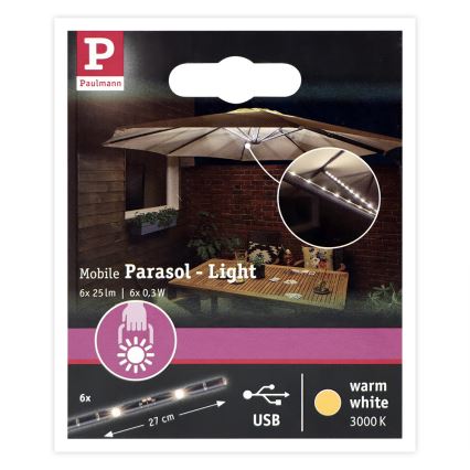 Paulmann 94219 - LED/1,8W Illuminazione ombrellone 5V/USB