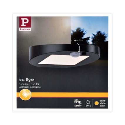 Paulmann 94246 - LED/1,2W IP44 Lampada solare da esterno con sensore RYSE 3,7V