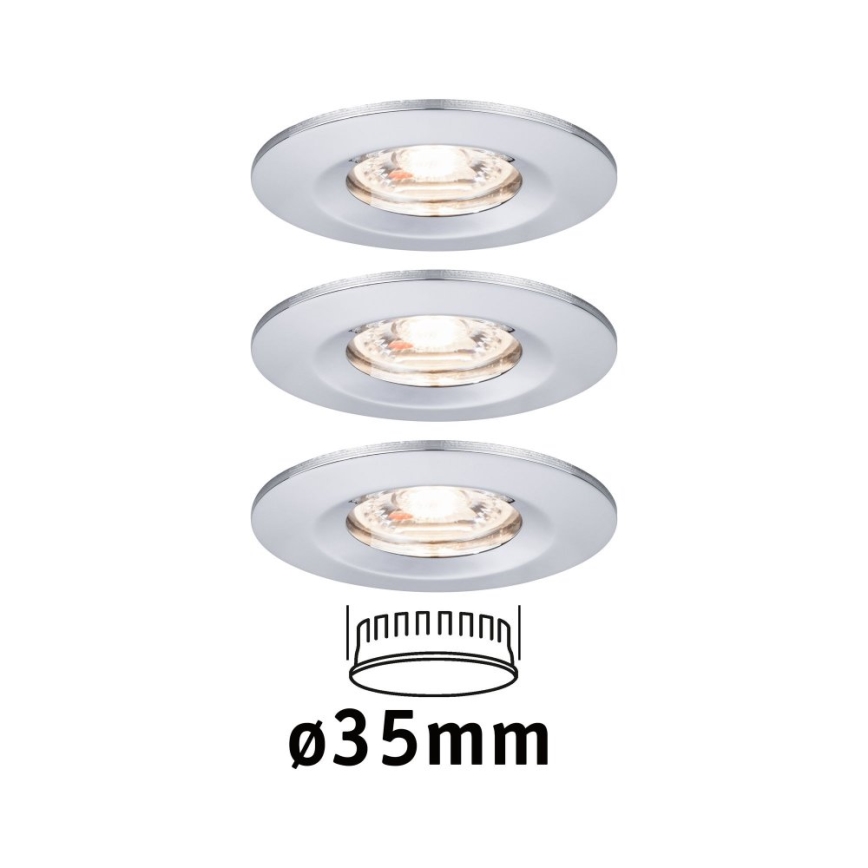 Paulmann 94303 - SET 3xLED/4W IP44 Lampada da incasso per bagno COIN 230V