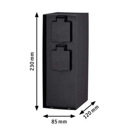 Paulmann 94313 - Multipresa verticale da esterno RIO 4Z SCHUKO 230V IP44