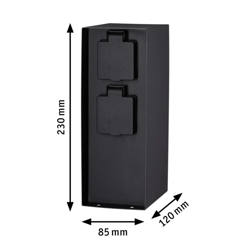 Paulmann 94313 - Multipresa verticale da esterno RIO 4Z SCHUKO 230V IP44
