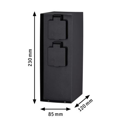 Paulmann 94314 - Colonna per prese da esterno con timer 2Z SCHUKO