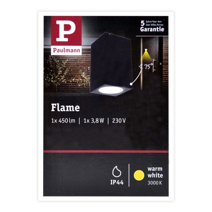 Paulmann 94327 - LED/3,8W IP44 Applique da esterno FLAME 230V antracite