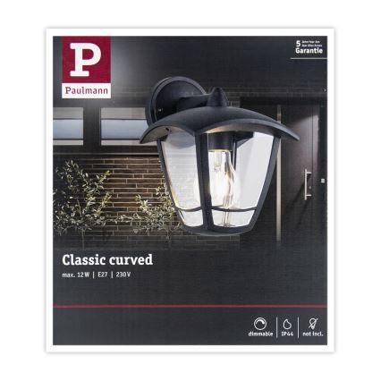 Paulmann 94392 - 1xE27/12W IP44 Applique da esterno CLASSIC 230V