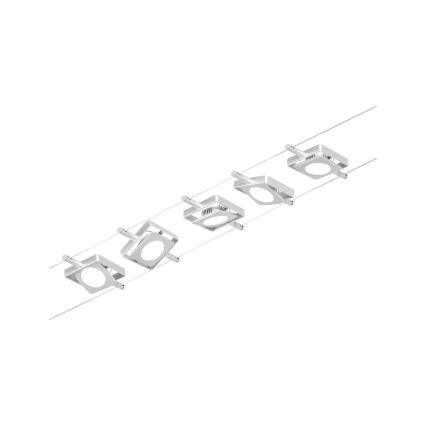 Paulmann 94420 - Kit completo sistema a cavo MAC 230V, 5x LED da 4,5W, cromo opaco